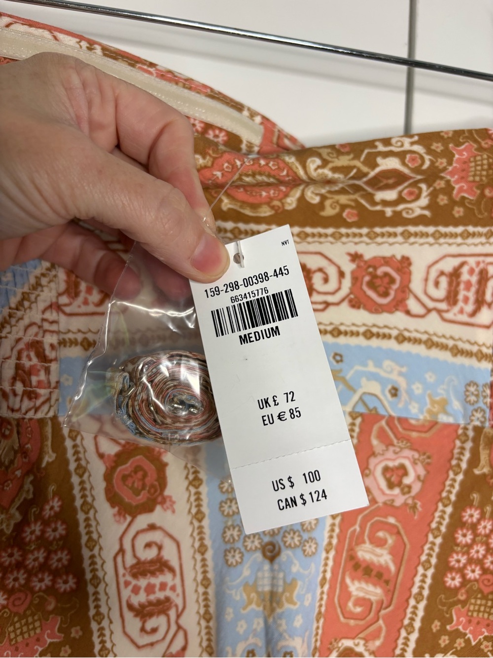 NWT Abercrombie & Fitch A&F Strapless Knotted Maxi Dress M multicolor print - Picture 8 of 10